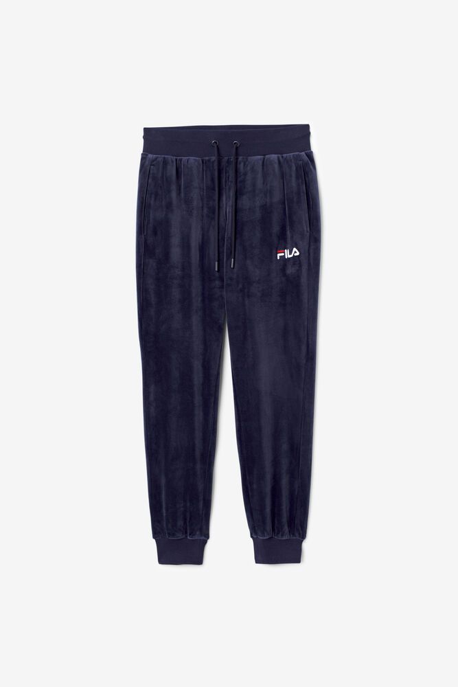 Fila Zura Velour Jogger Navy Pants Womens - NZ 48279-TBSE